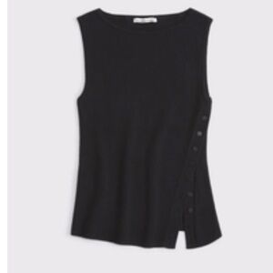 Black Asymmetrical button sweater  Tank